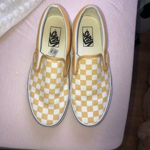 yellow/white checkered vans